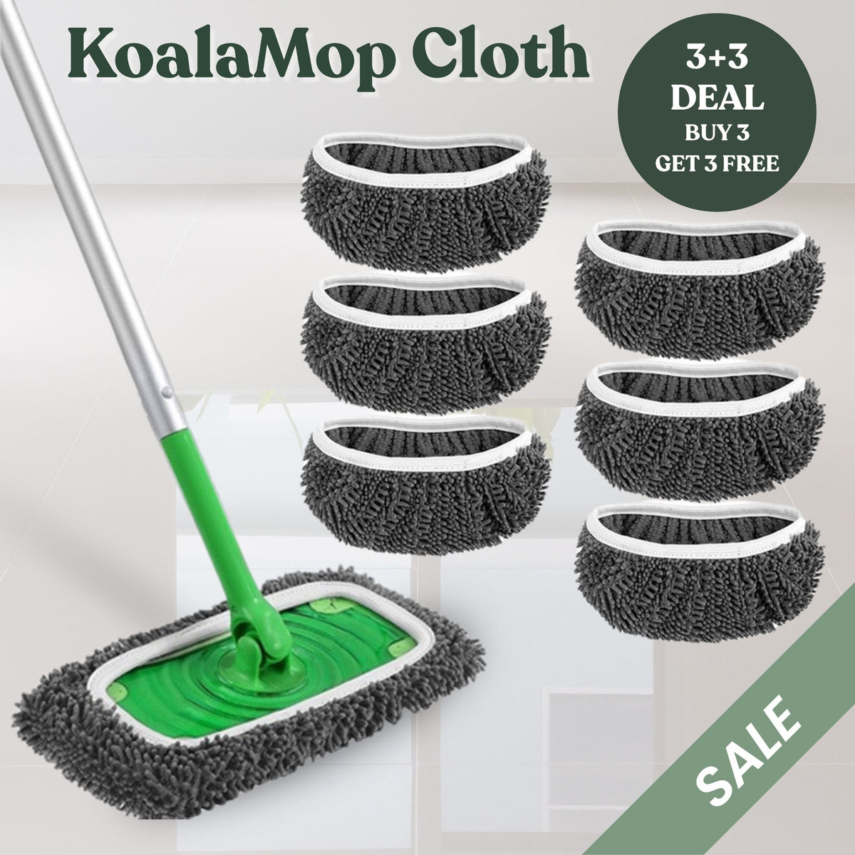 KoalaMop Cloth – Washable & Reusable Mop Pads for Effortless Cleaning