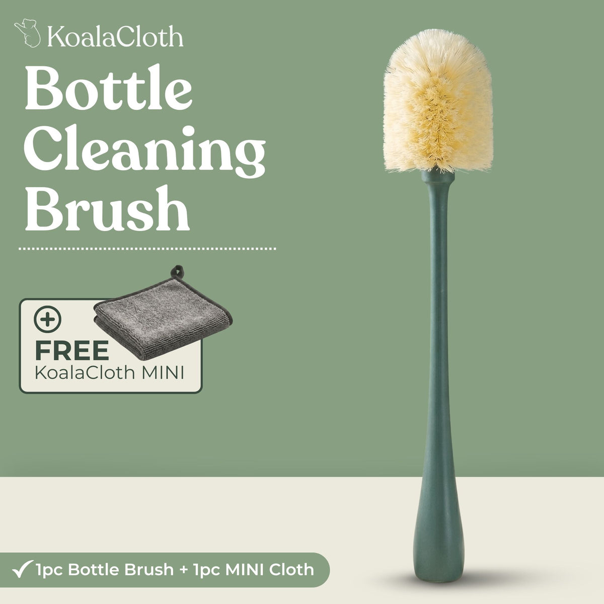 Koala Bottle Brush – Soft Bristle Cleaning Brush for Bottles, Glasses & Carafes